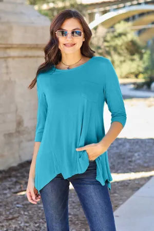 Maloney Basic Bae Full Size Round Neck Pocketed T-Shirt