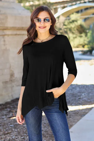 Maloney Basic Bae Full Size Round Neck Pocketed T-Shirt