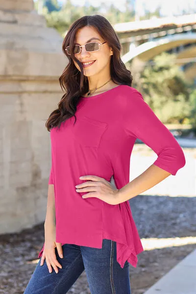 Maloney Basic Bae Full Size Round Neck Pocketed T-Shirt