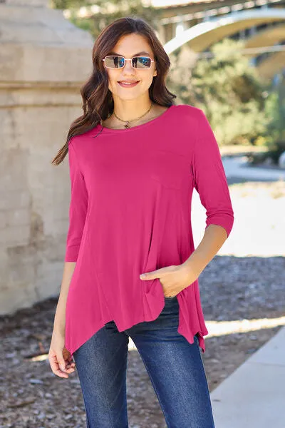 Maloney Basic Bae Full Size Round Neck Pocketed T-Shirt