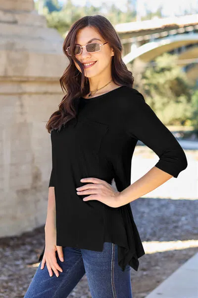 Maloney Basic Bae Full Size Round Neck Pocketed T-Shirt