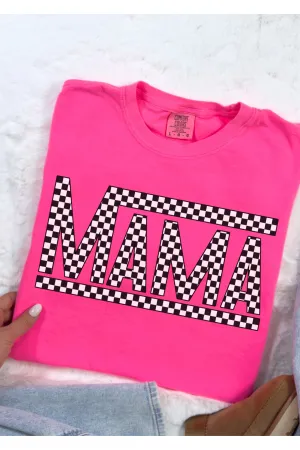 Mama Checkered Comfort Colors T-Shirt