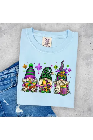 Mardi Gras Gnomes in Purple Tee