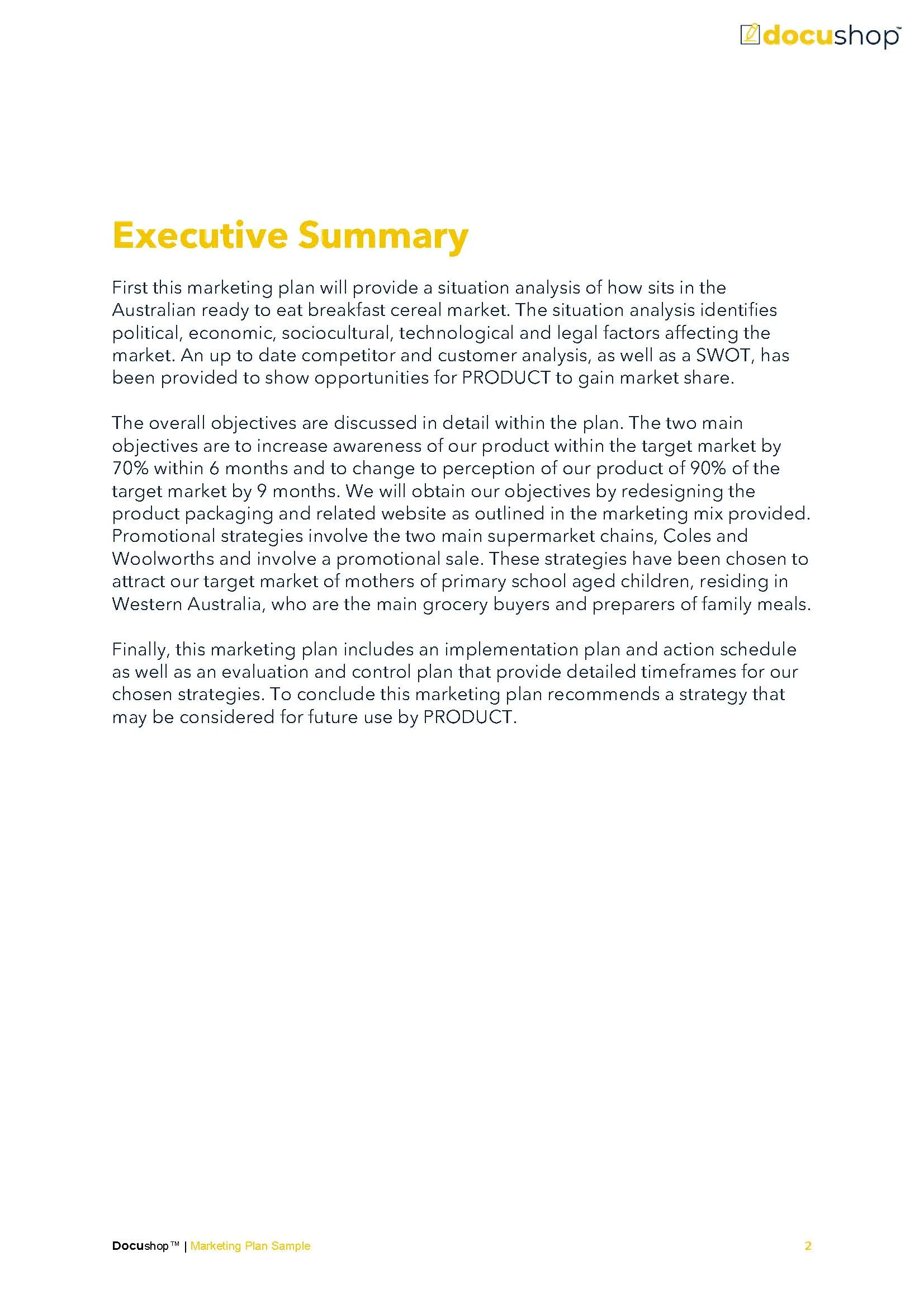 Marketing Plan Template