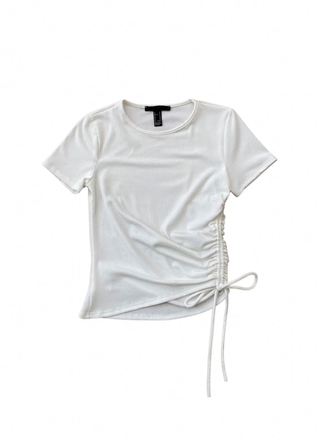 Melanie Ribbed Crop Top - White