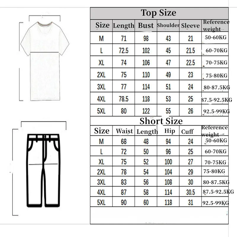 Mens 2pcs Sweat Short and T-shirt