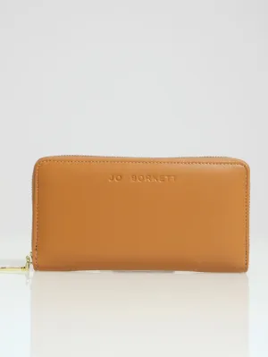 Meryl Smooth Zip Around Purse - Tan