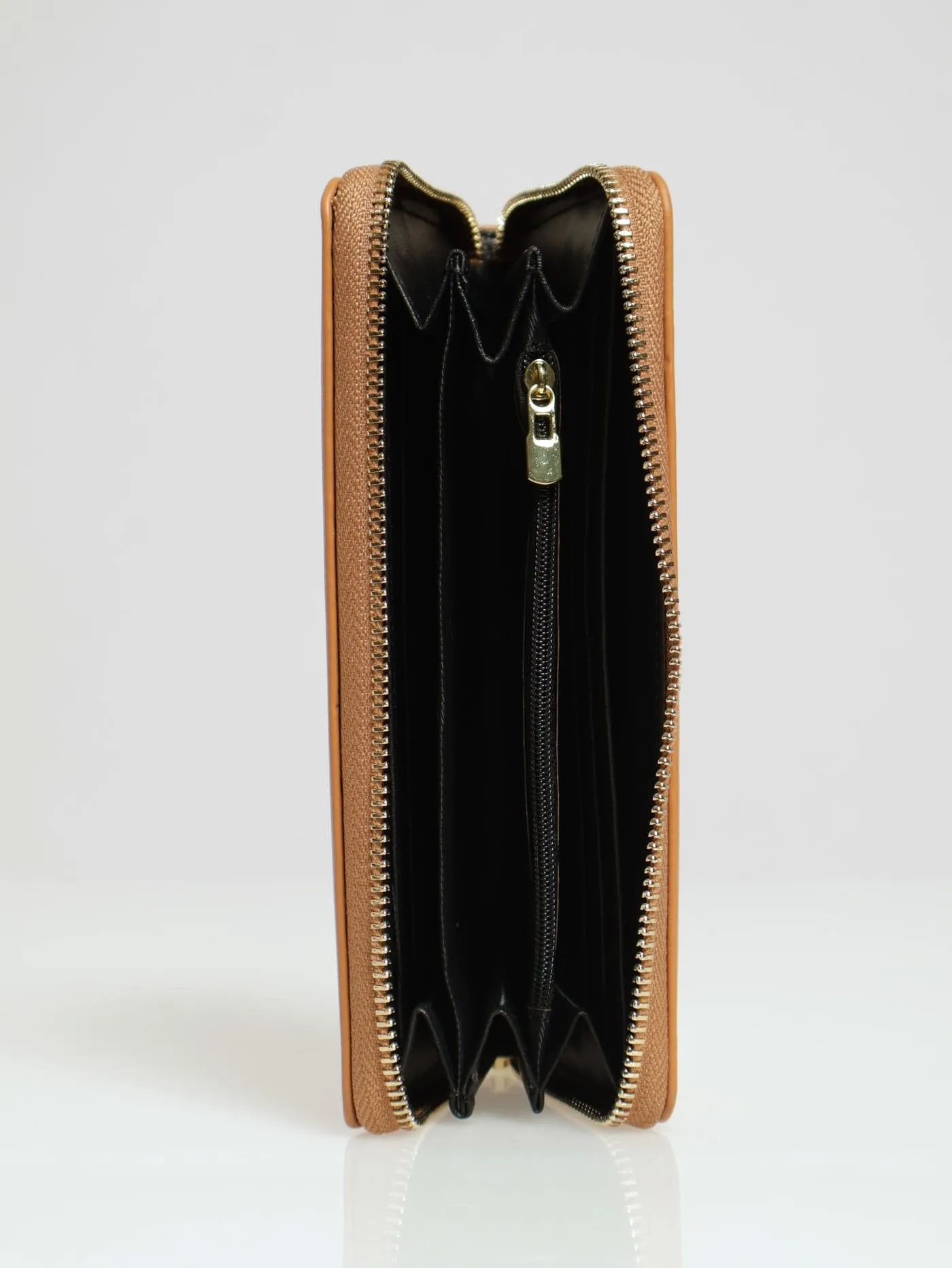 Meryl Smooth Zip Around Purse - Tan