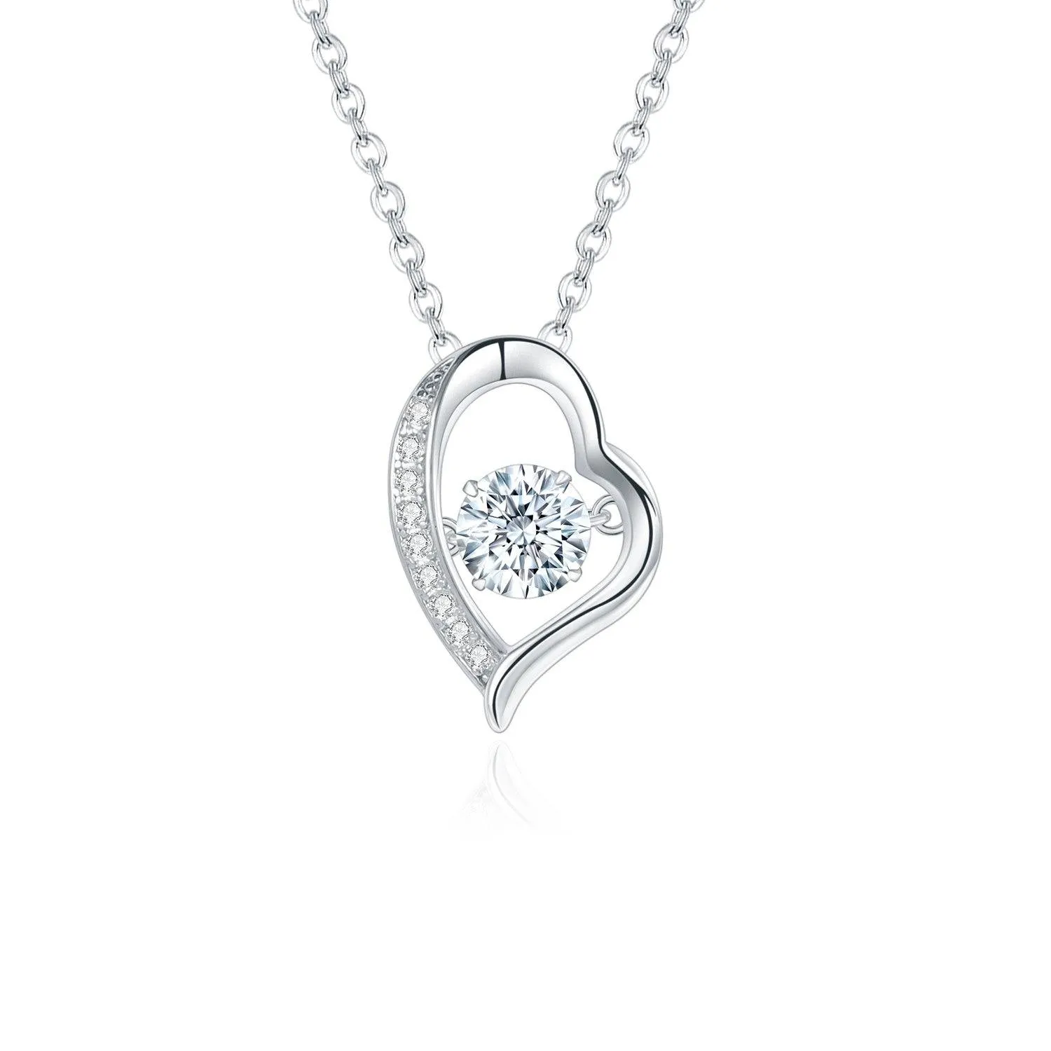 Moissanite Diamond Heart Pendant Necklace