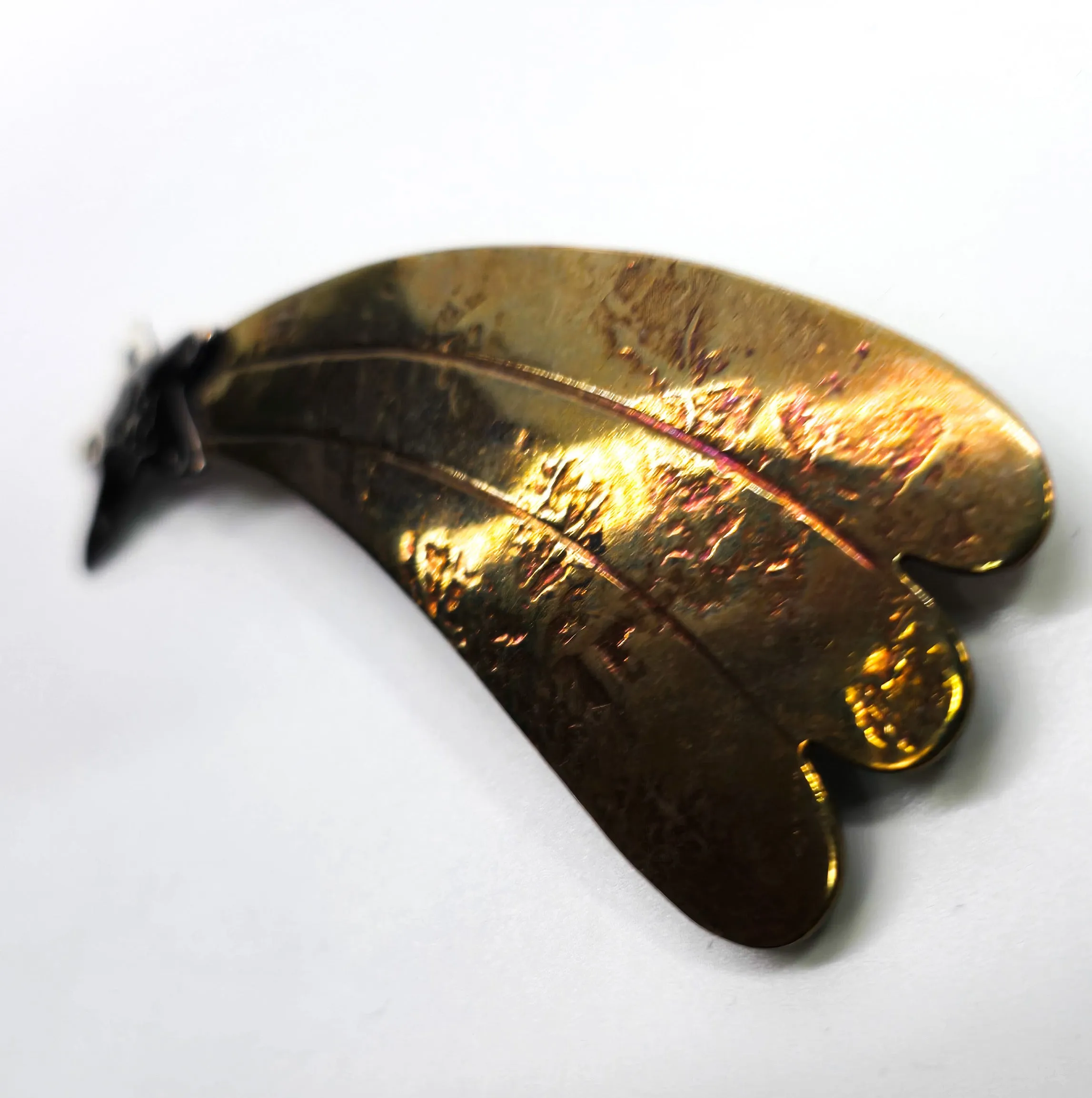Monaco Designs shooting star sterling silver and copper vintage embossed brooch
