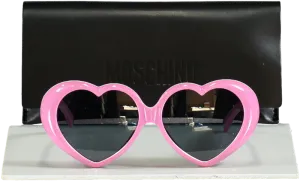 Moschino Pink Heart Shaped logo Arm Sunglasses