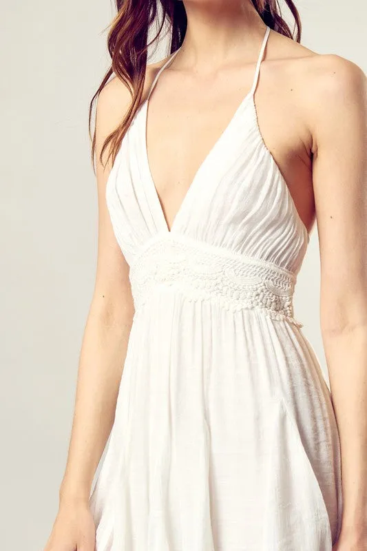 Mustard Seed Junior Lace Trim with Back Drawstring Dress