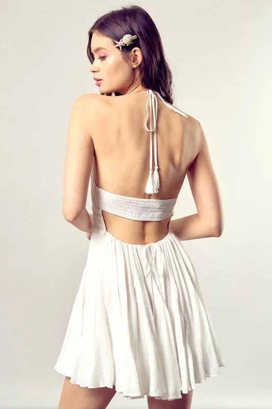 Mustard Seed Junior Lace Trim with Back Drawstring Dress
