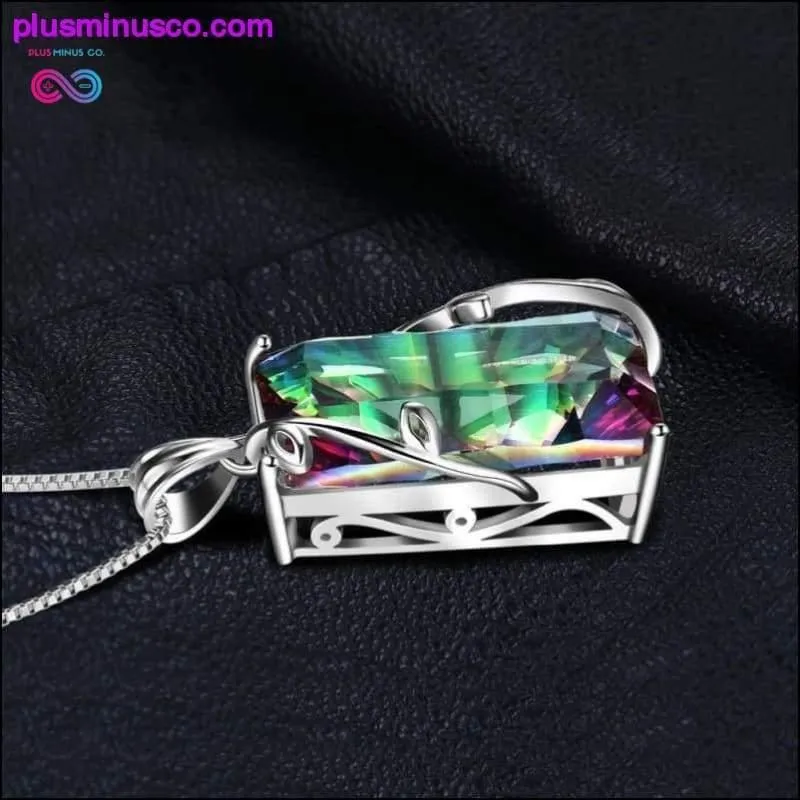 Natural Fire Rainbow Mystic 16ct Topaz Necklace Solid 925