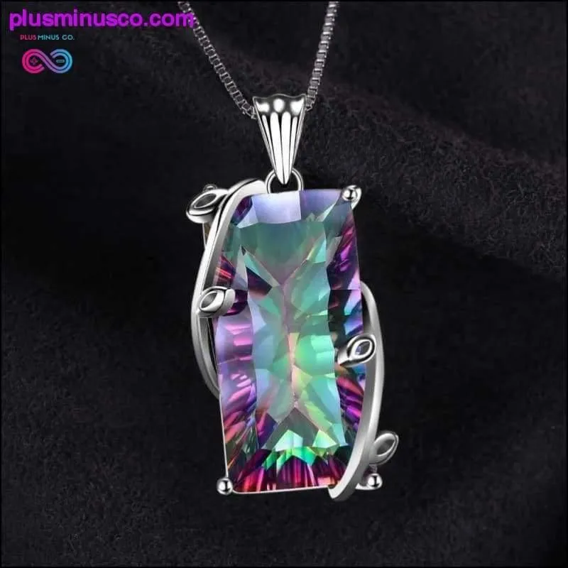 Natural Fire Rainbow Mystic 16ct Topaz Necklace Solid 925