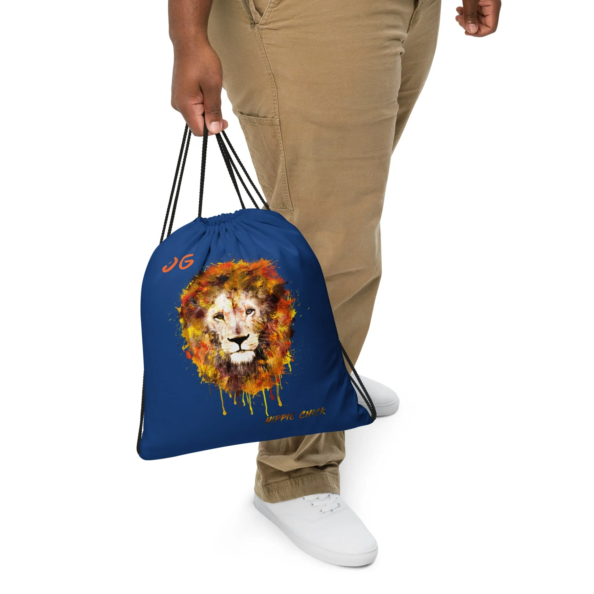 Navy Drawstring Bag