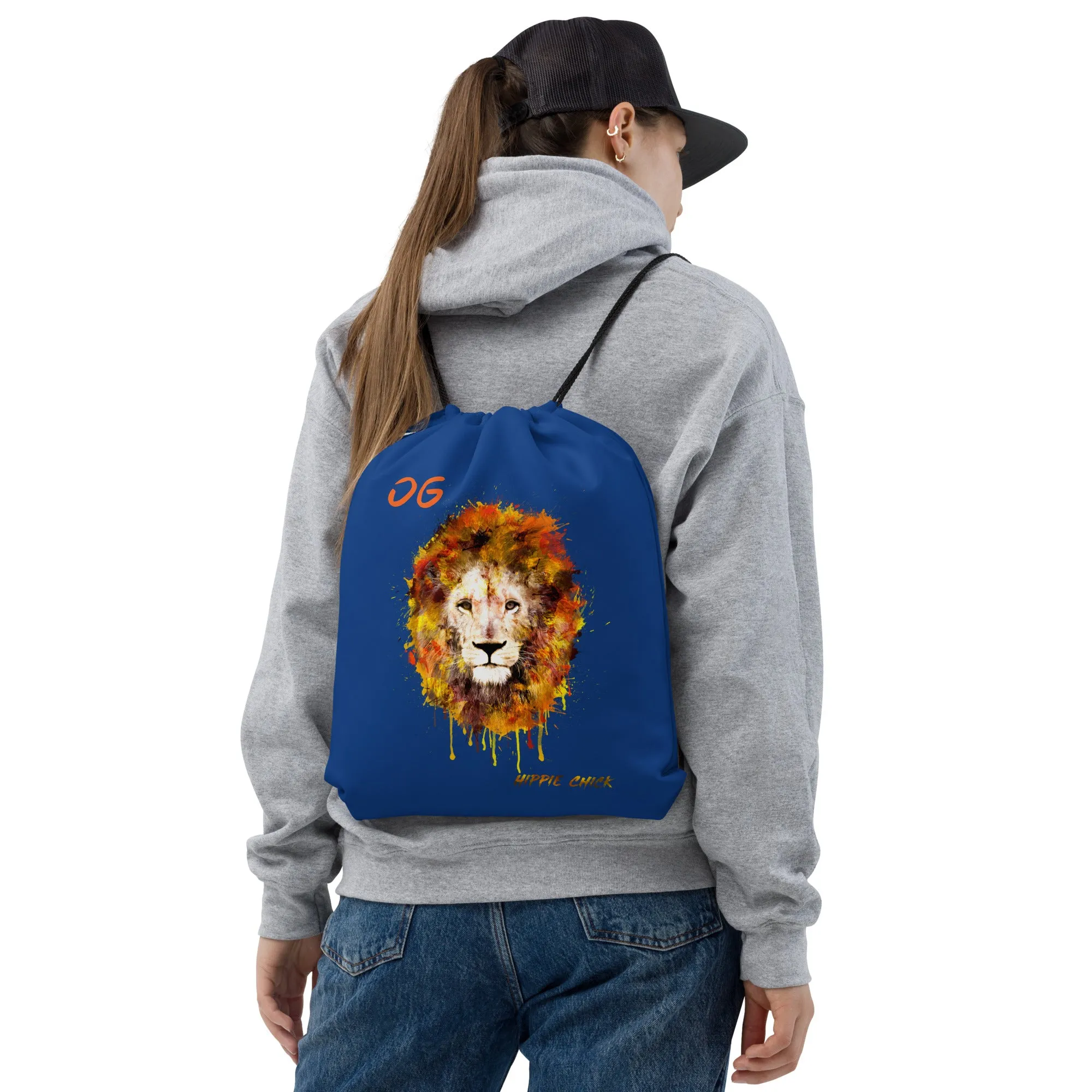 Navy Drawstring Bag