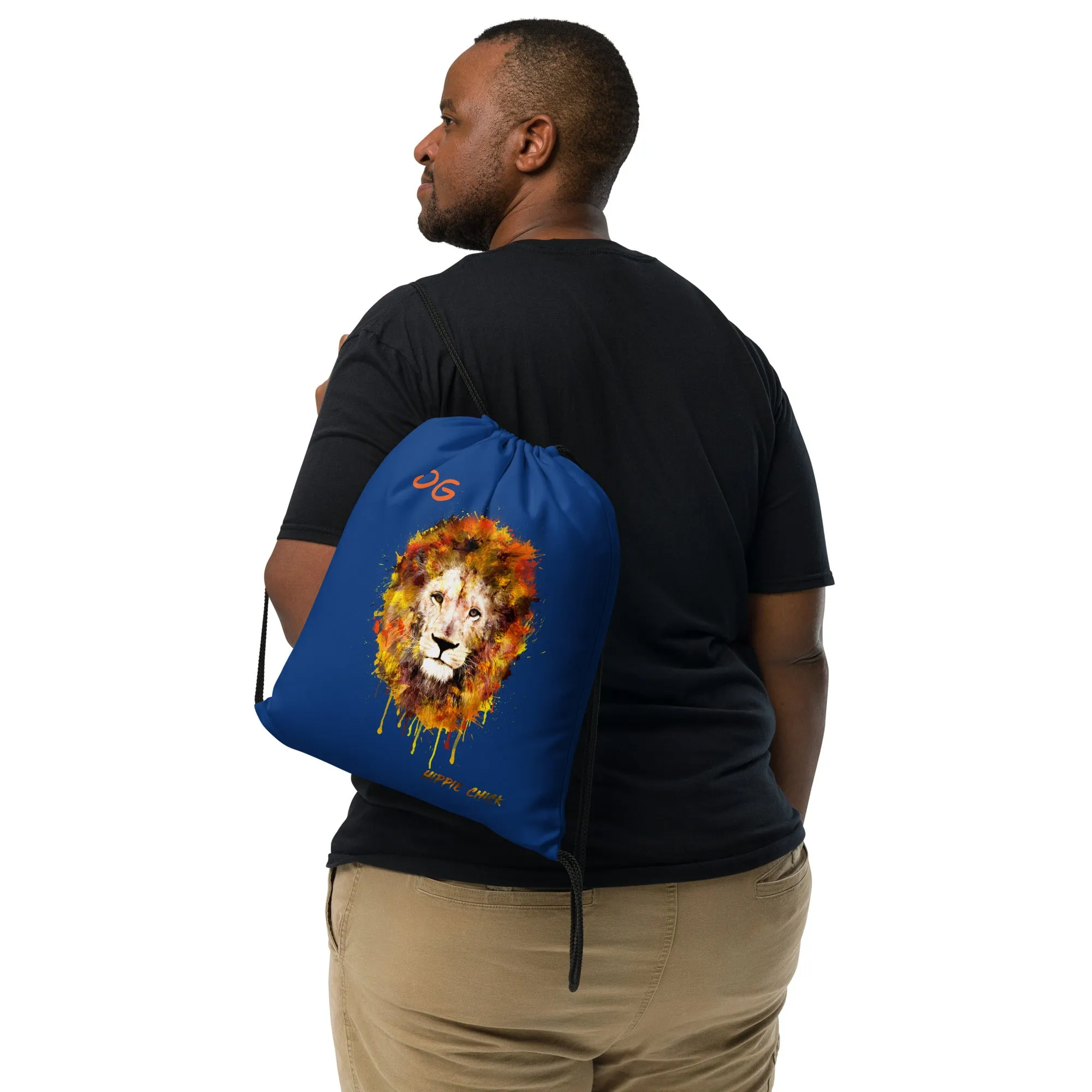 Navy Drawstring Bag