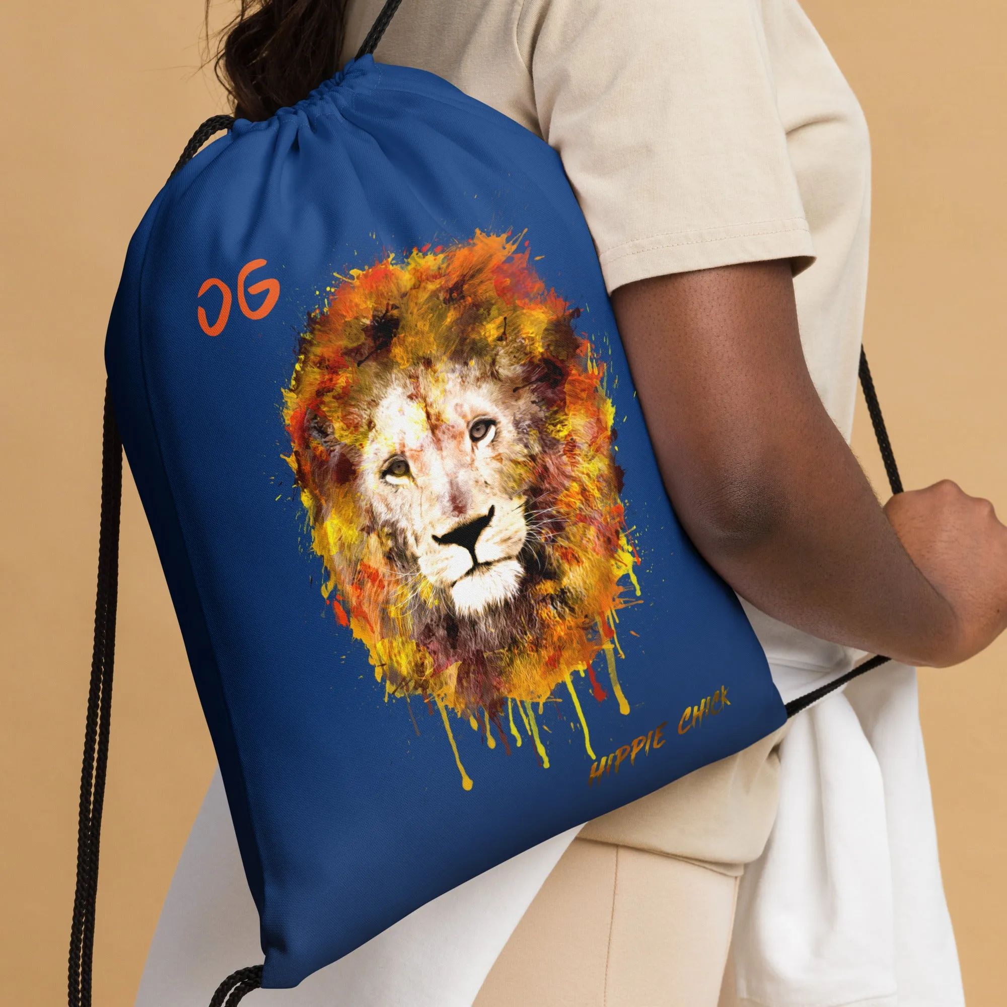 Navy Drawstring Bag
