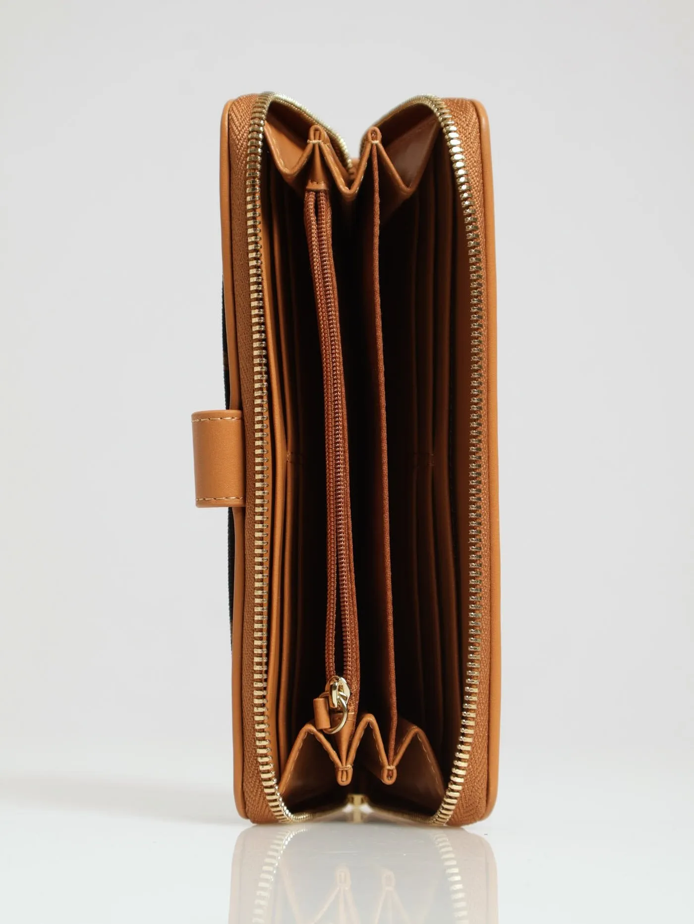 New Iconic Zip Around Purse - Brown
