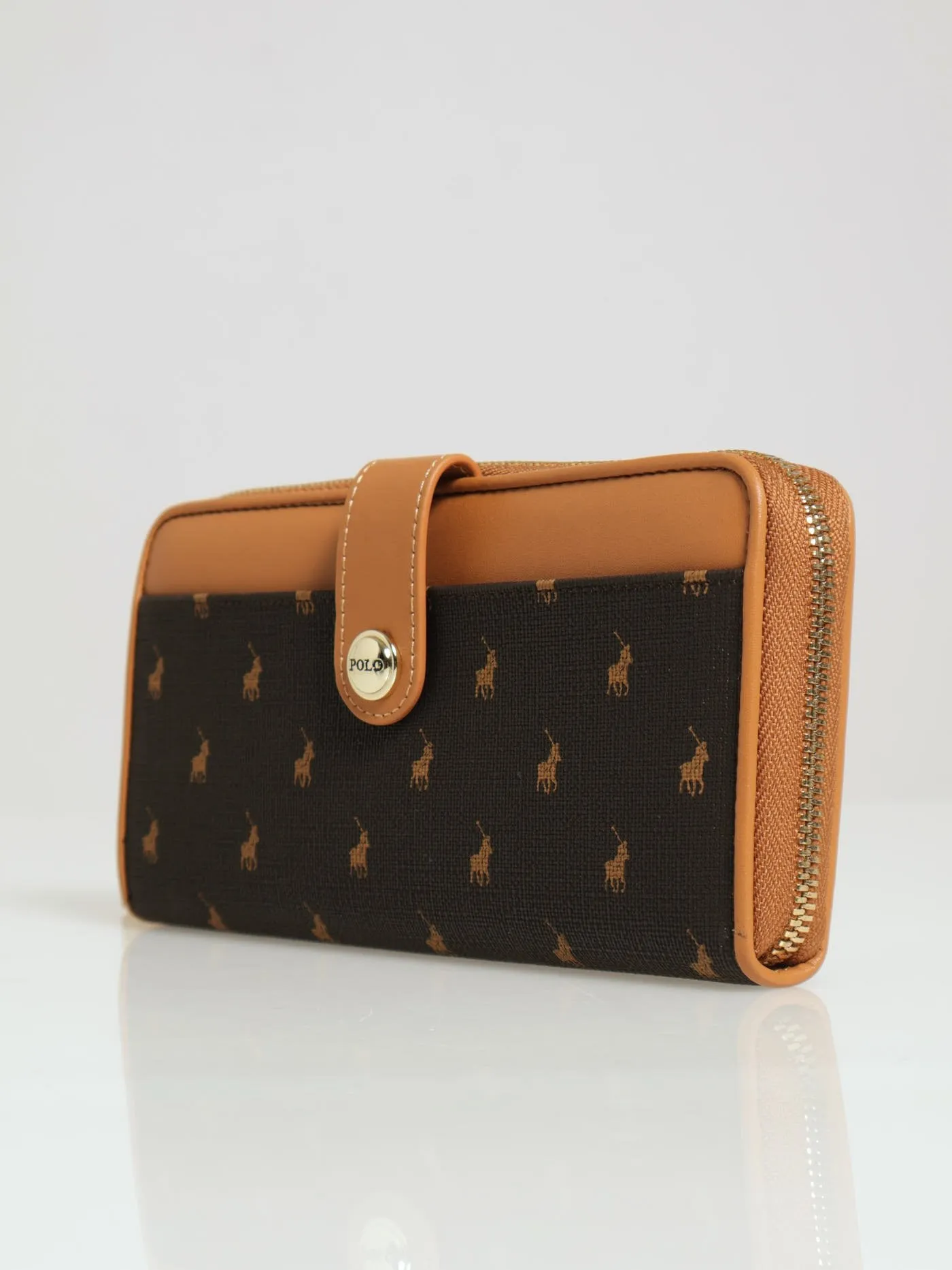 New Iconic Zip Around Purse - Brown