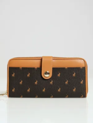 New Iconic Zip Around Purse - Brown