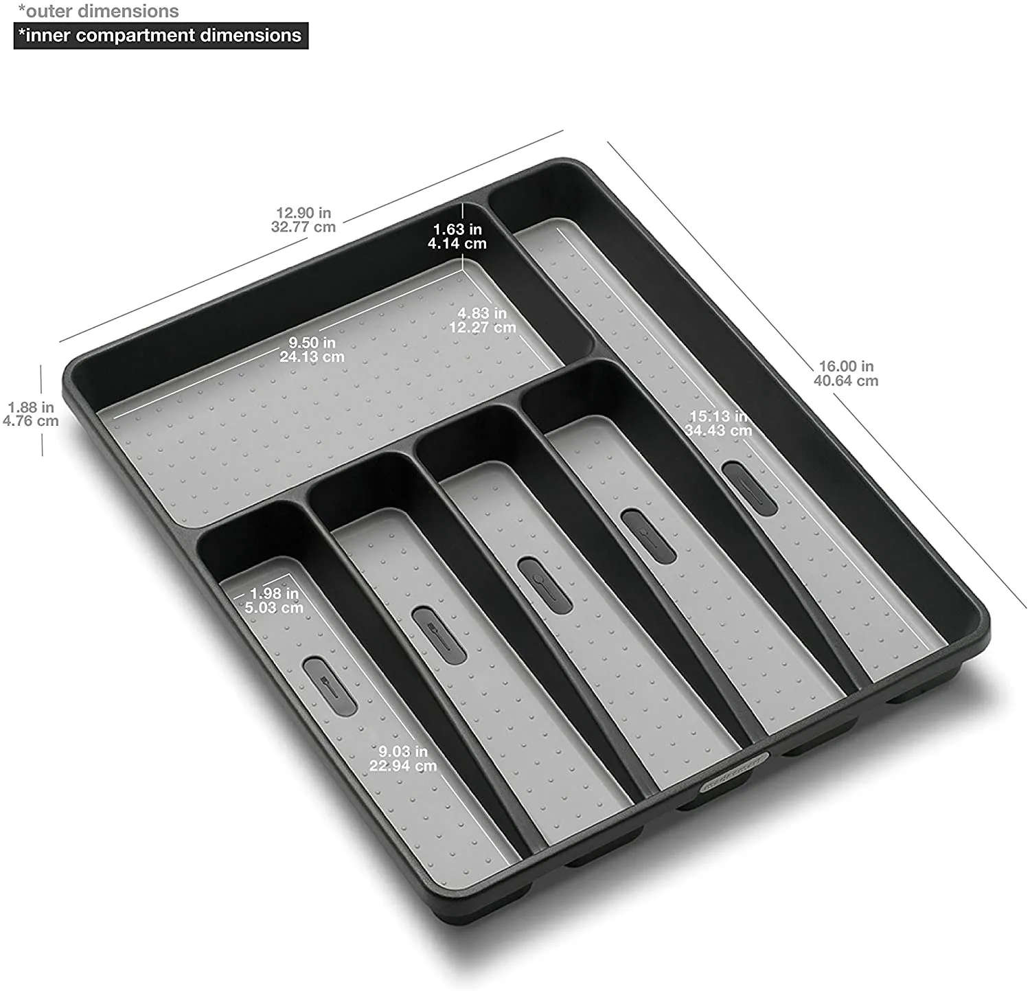 New Madesmart Housewares Silverware Tray, Granite, 6-Compartment!