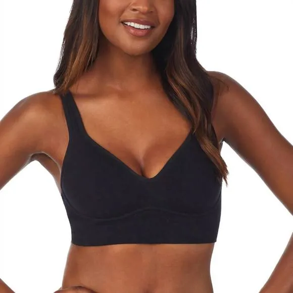 NEW ON GOSSAMER cabana cotton seamless built up wirefree bra in black