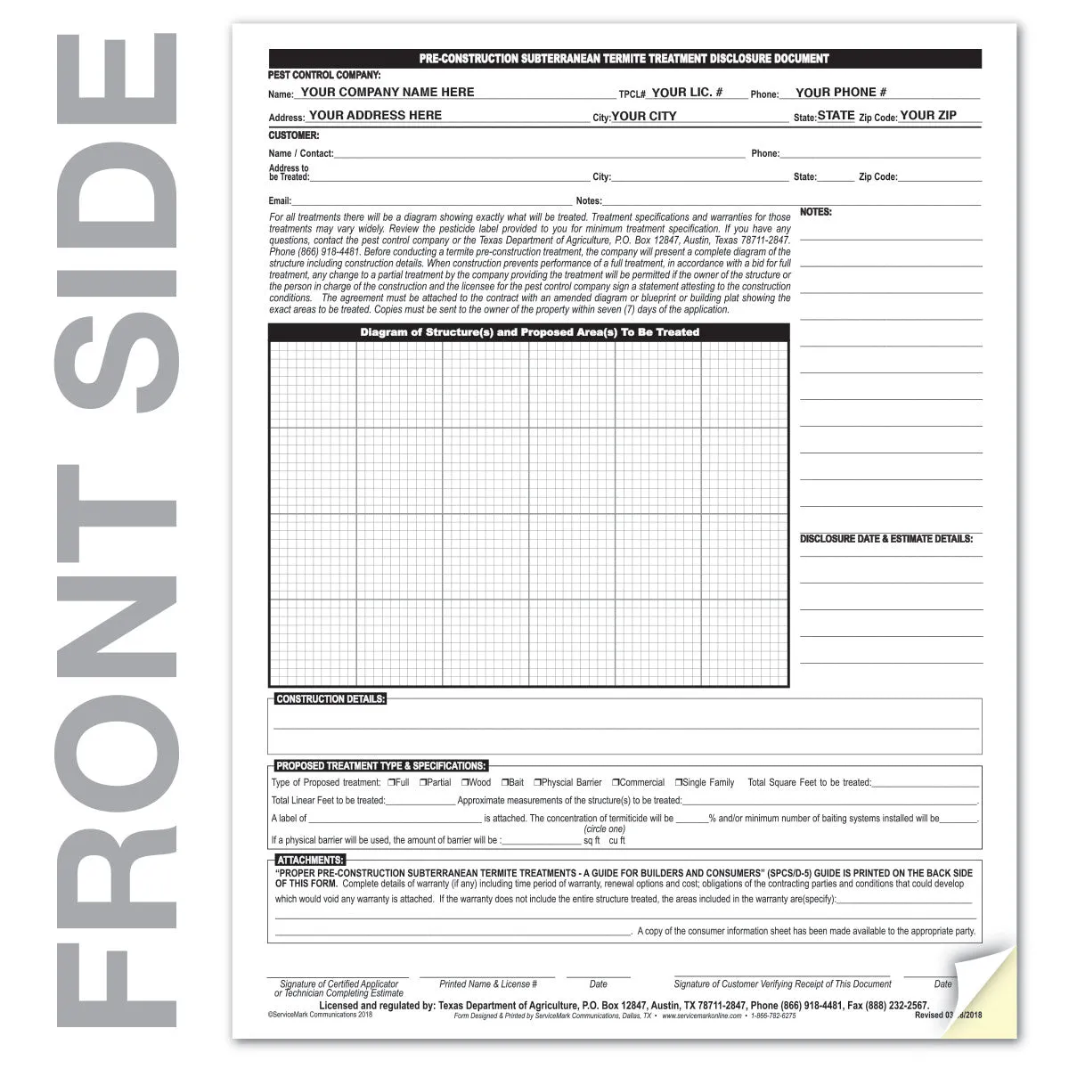 New Texas PRE Construction Treatment Disclosure
