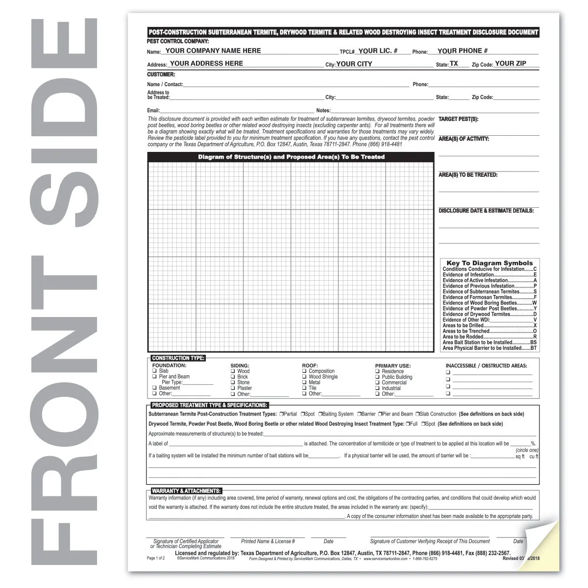 New Texas WDI POST Construction Treatment Disclosure