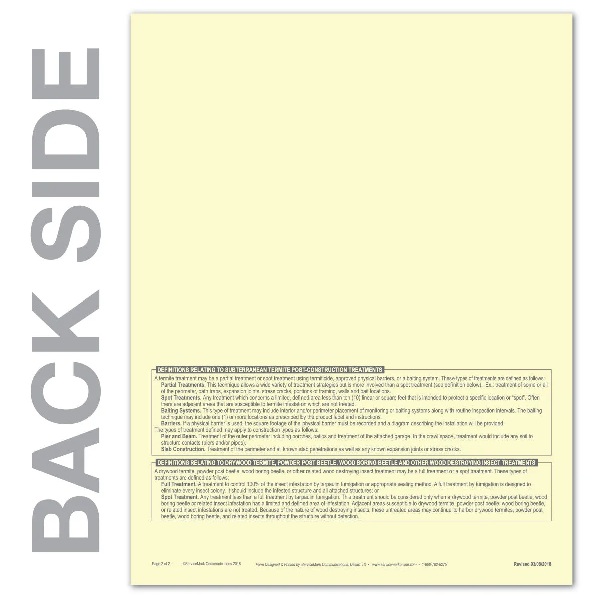 New Texas WDI POST Construction Treatment Disclosure