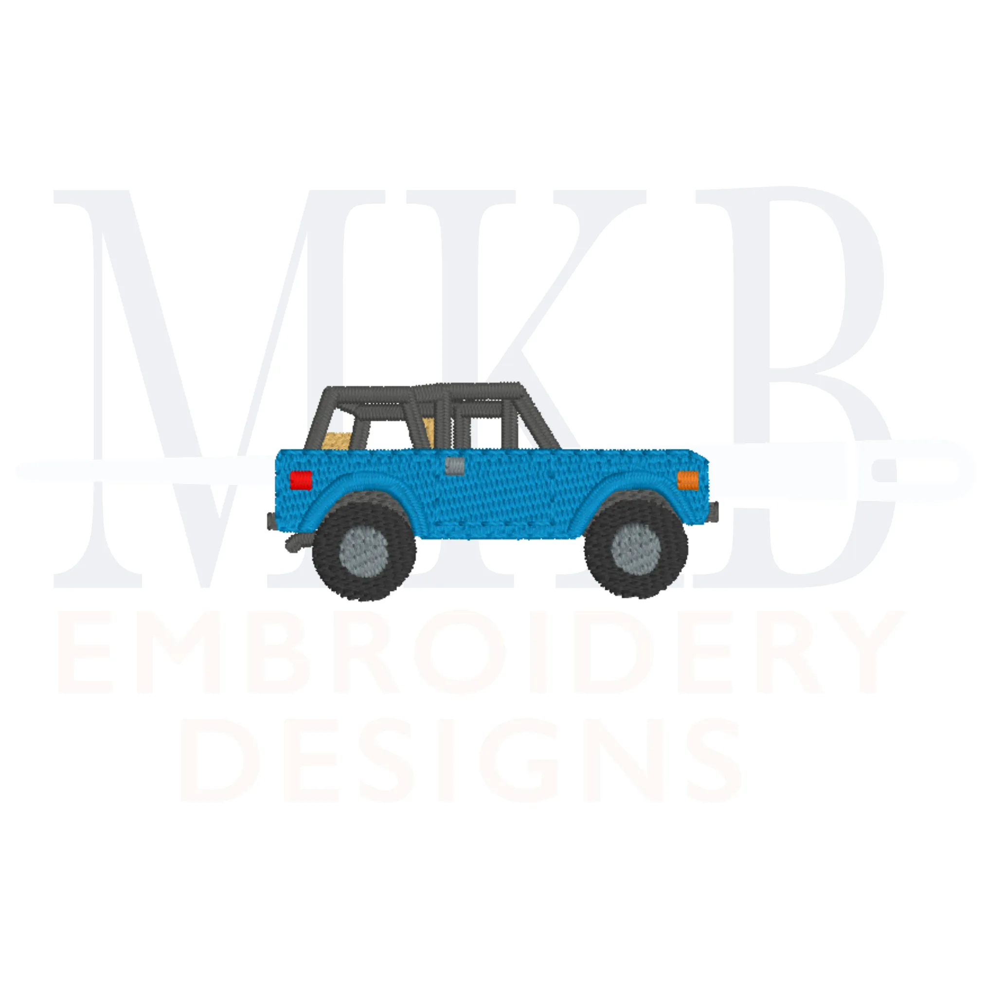 Off Road Vintage 4x4 Truck Mini Fill Stitch