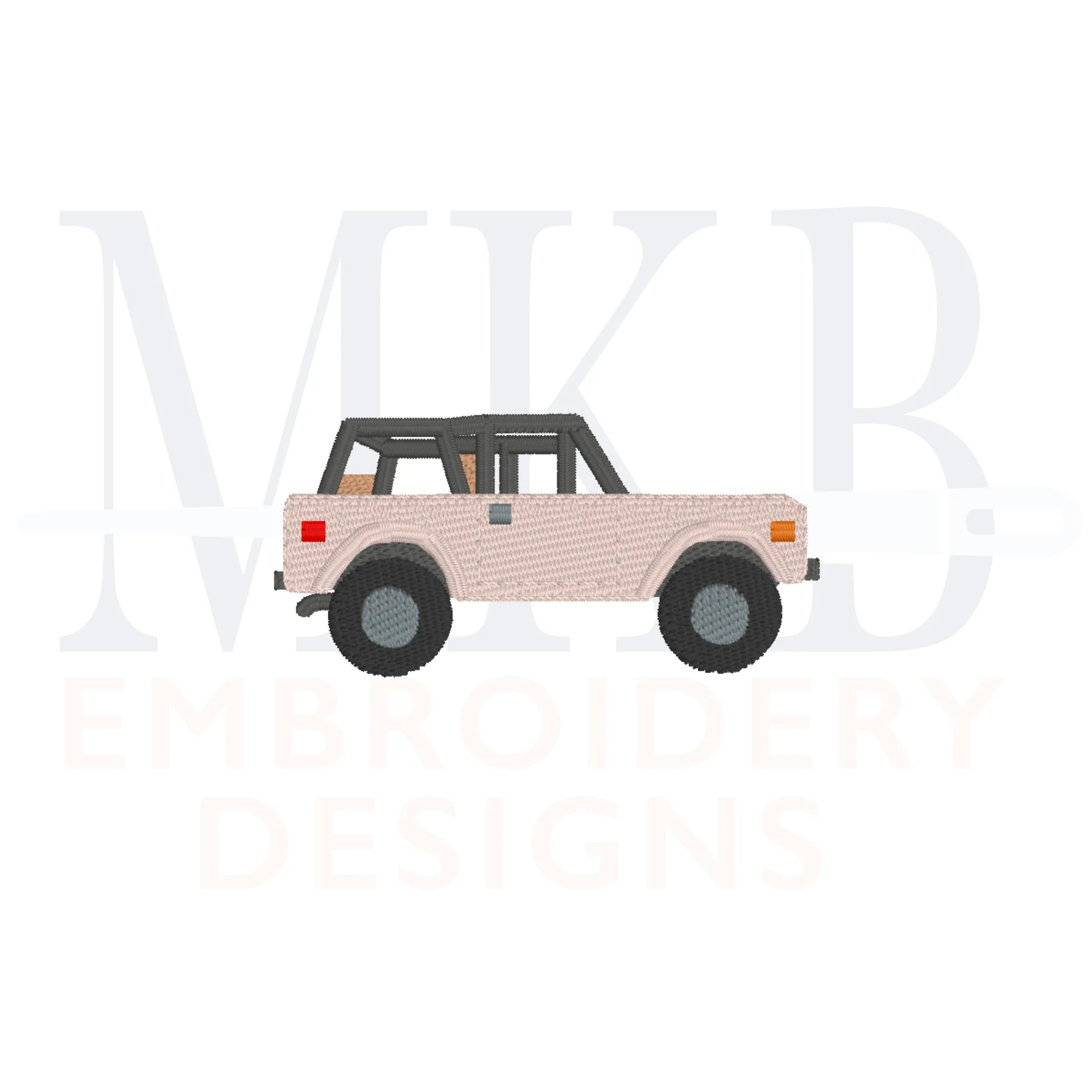 Off Road Vintage 4x4 Truck Mini Fill Stitch