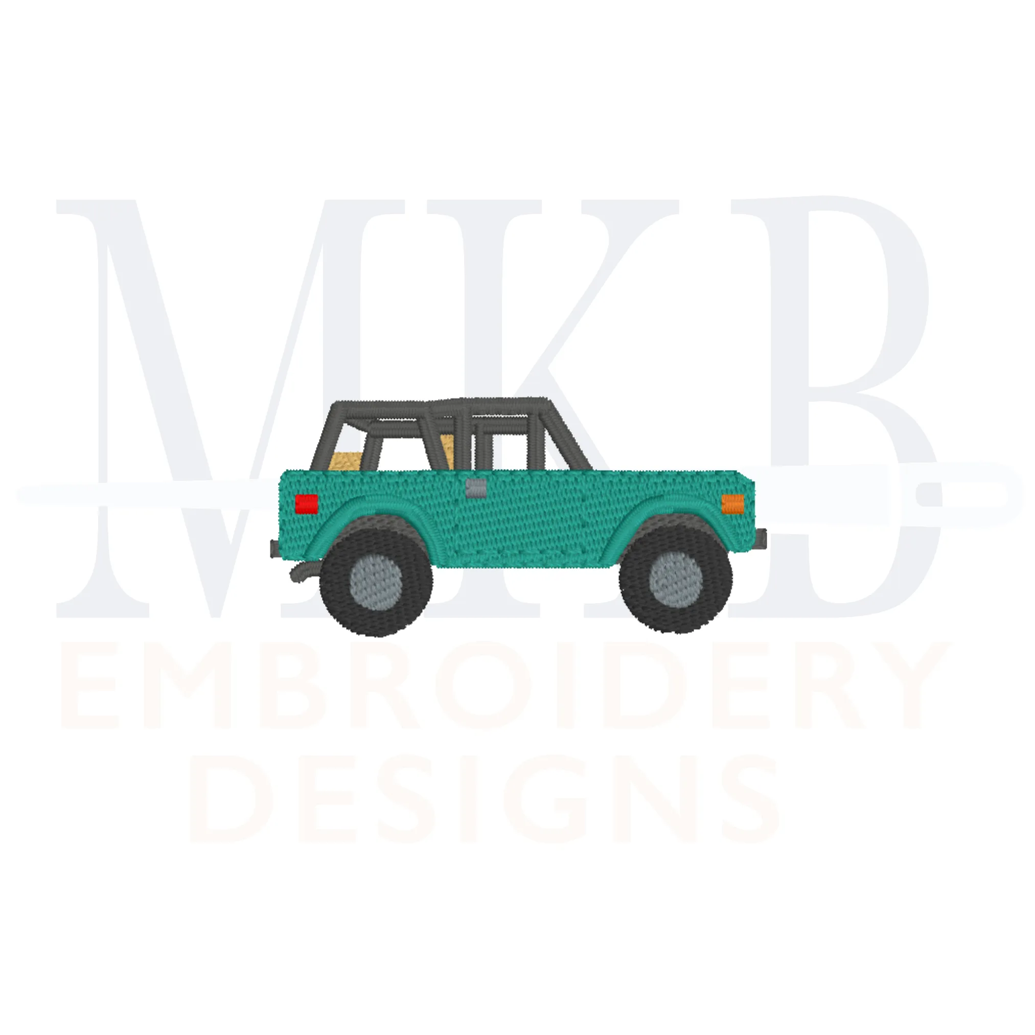 Off Road Vintage 4x4 Truck Mini Fill Stitch