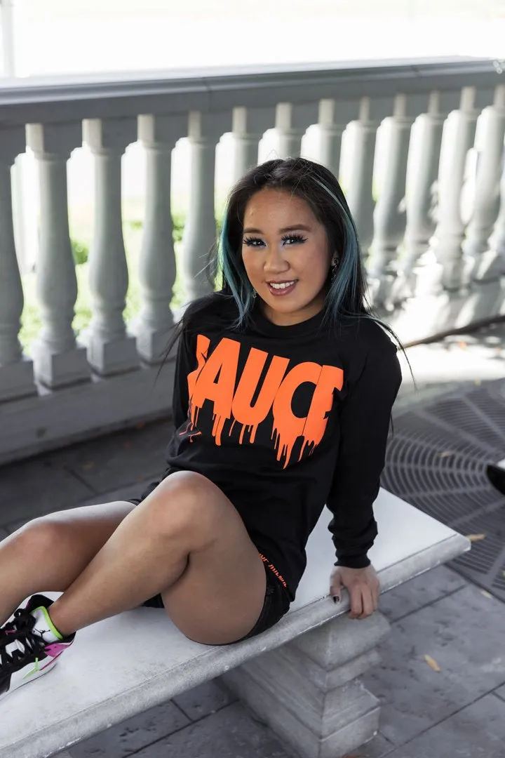 Orange Sauce | Black Long Sleeve Tee