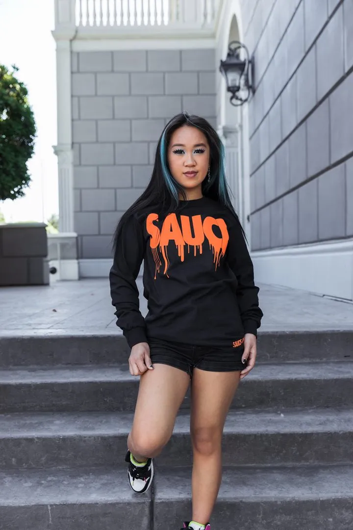 Orange Sauce | Black Long Sleeve Tee