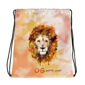 Orange Tie Dye Drawstring Bag