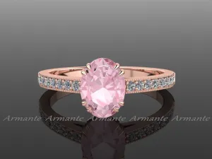 Oval Morganite & Diamond Engagement Ring