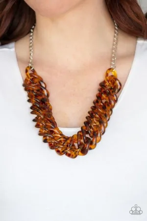 Paparazzi - Comin' In Haute - Brown Necklace