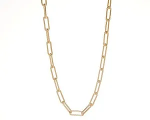 Paper Clip Chain Link Necklace In Gold