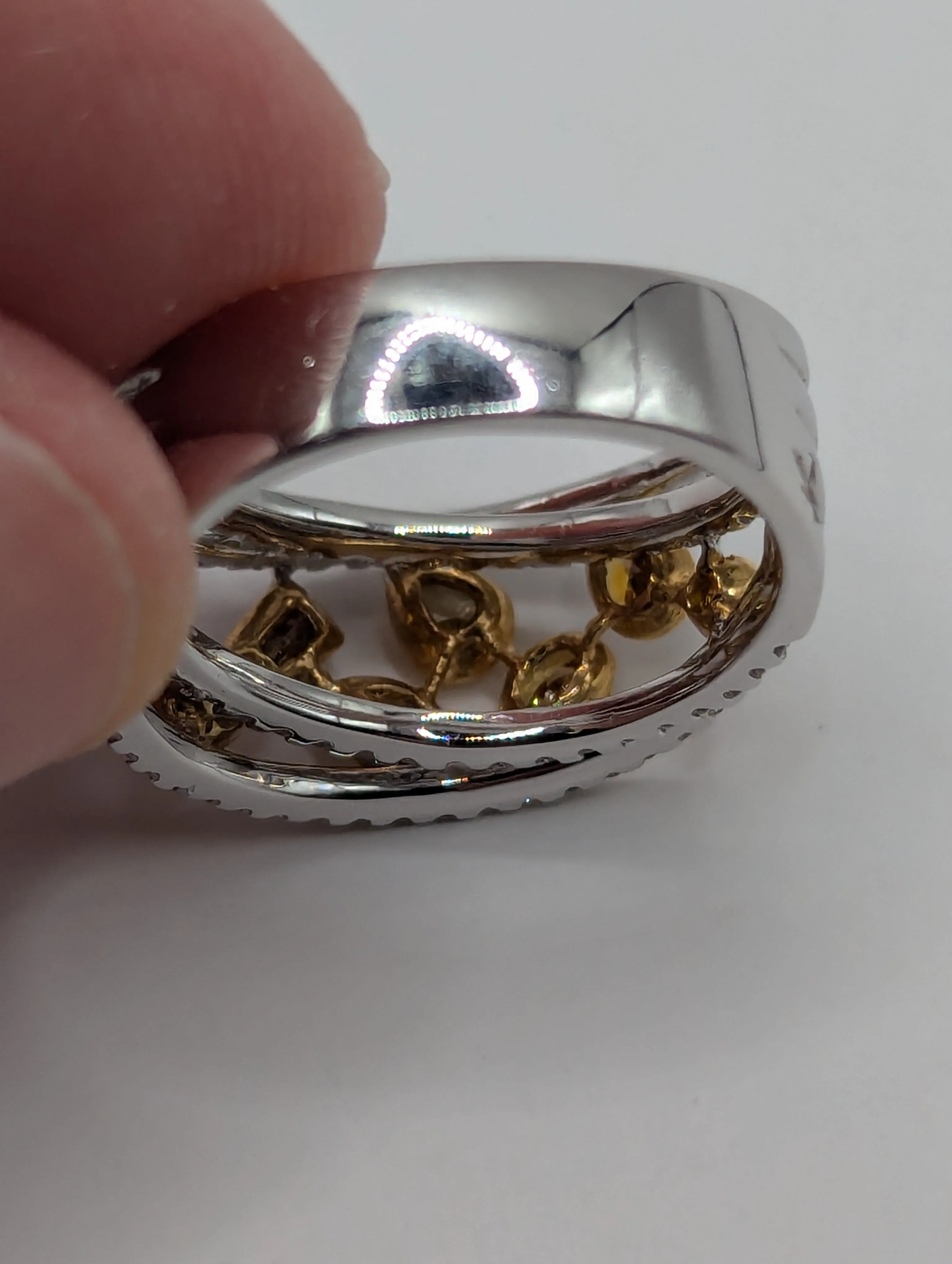 Parade Design Reverie Fashion Fancy Diamond Ring Designer Band in 18K Two-tone, Item #v37694