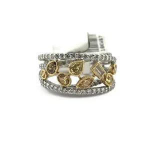 Parade Design Reverie Fashion Fancy Diamond Ring Designer Band in 18K Two-tone, Item #v37694
