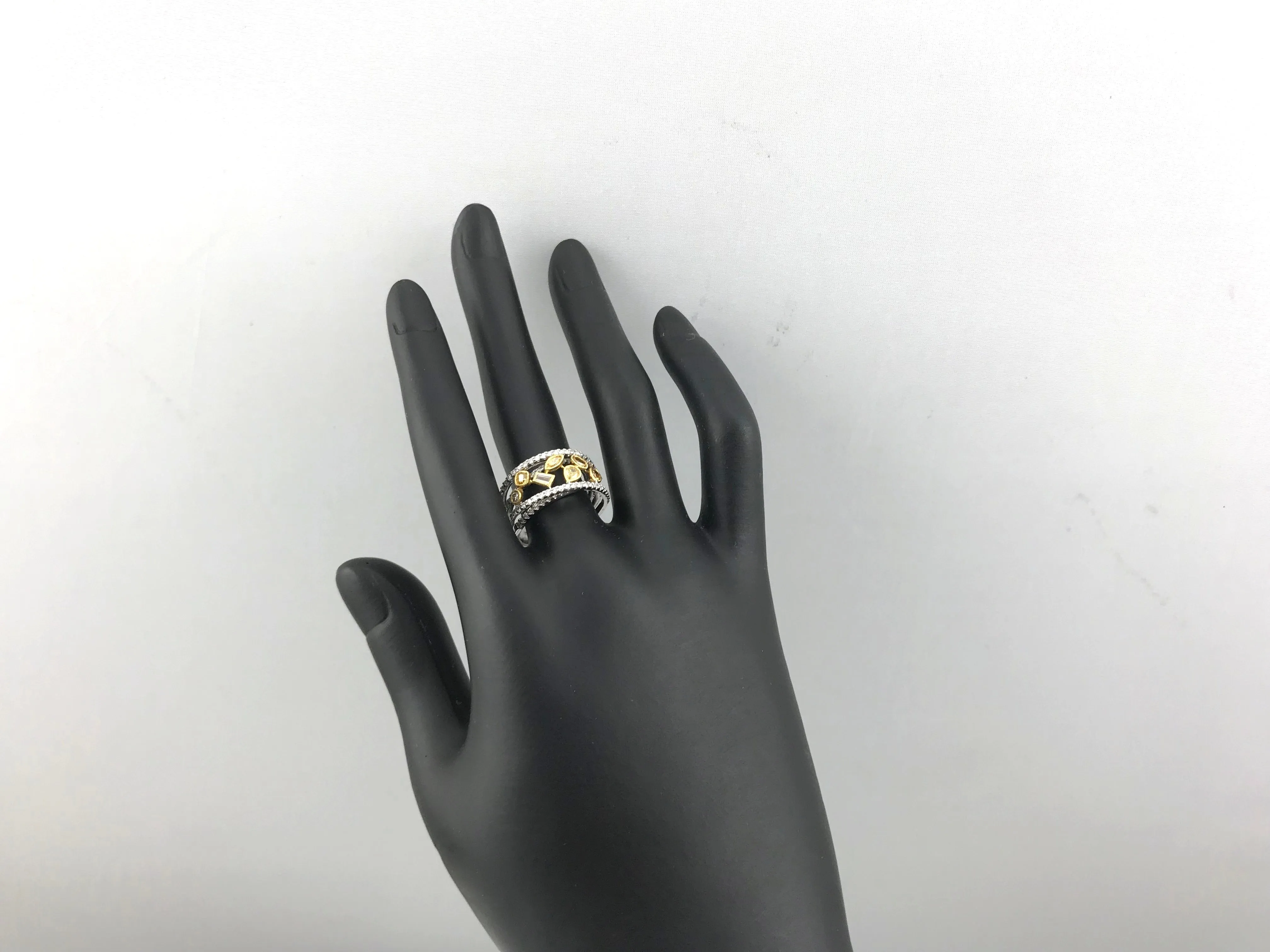 Parade Design Reverie Fashion Fancy Diamond Ring Designer Band in 18K Two-tone, Item #v37694