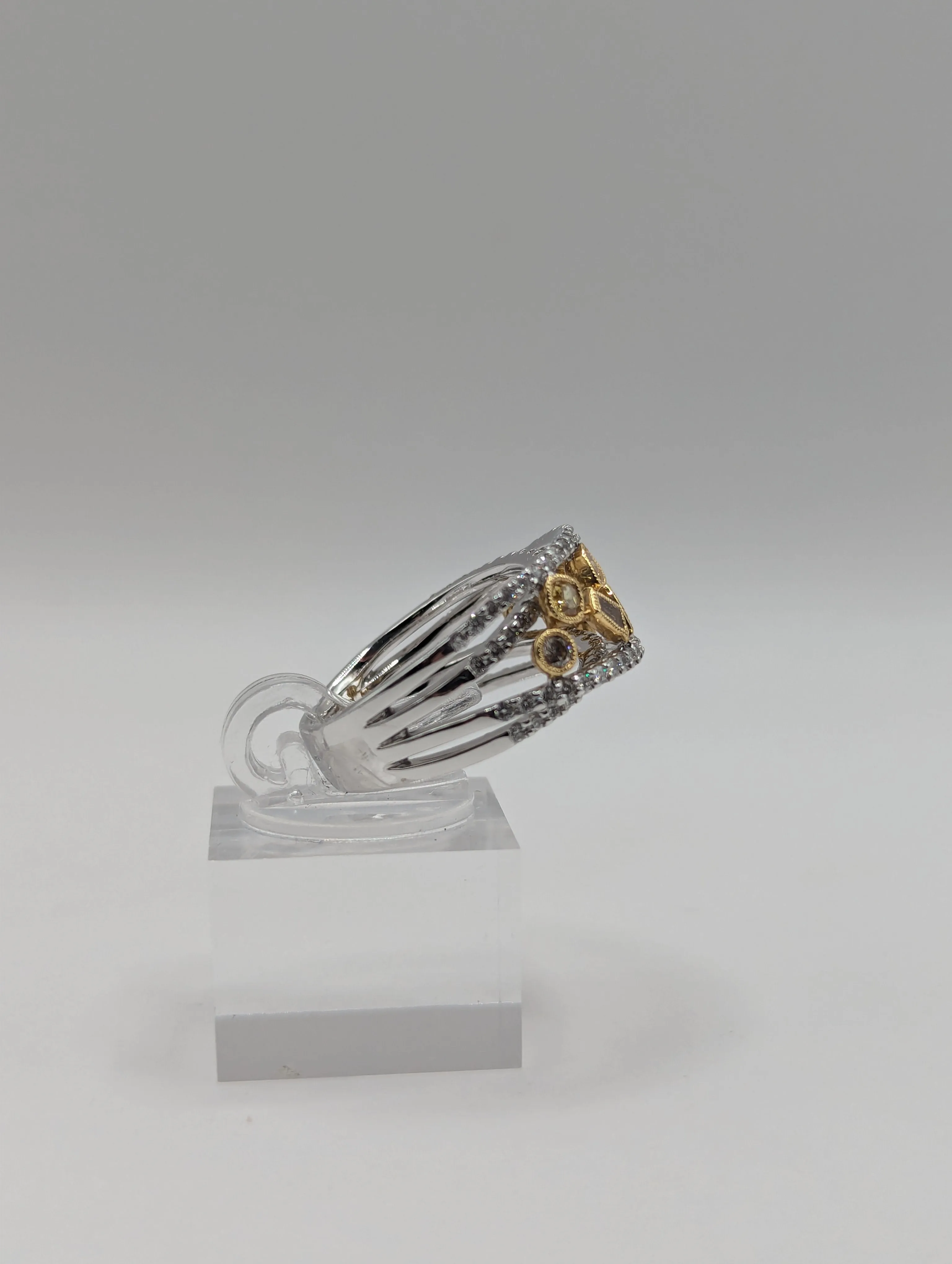 Parade Design Reverie Fashion Fancy Diamond Ring Designer Band in 18K Two-tone, Item #v37694