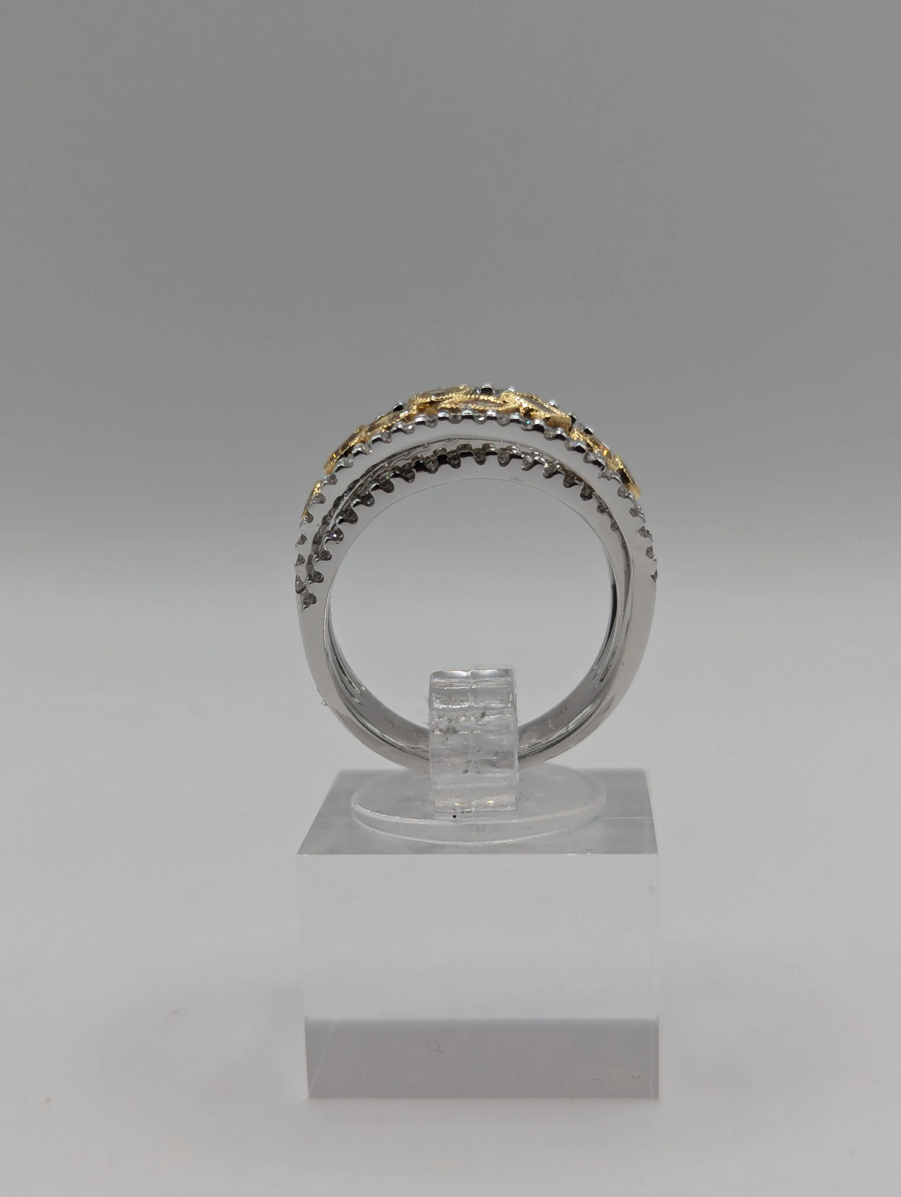 Parade Design Reverie Fashion Fancy Diamond Ring Designer Band in 18K Two-tone, Item #v37694