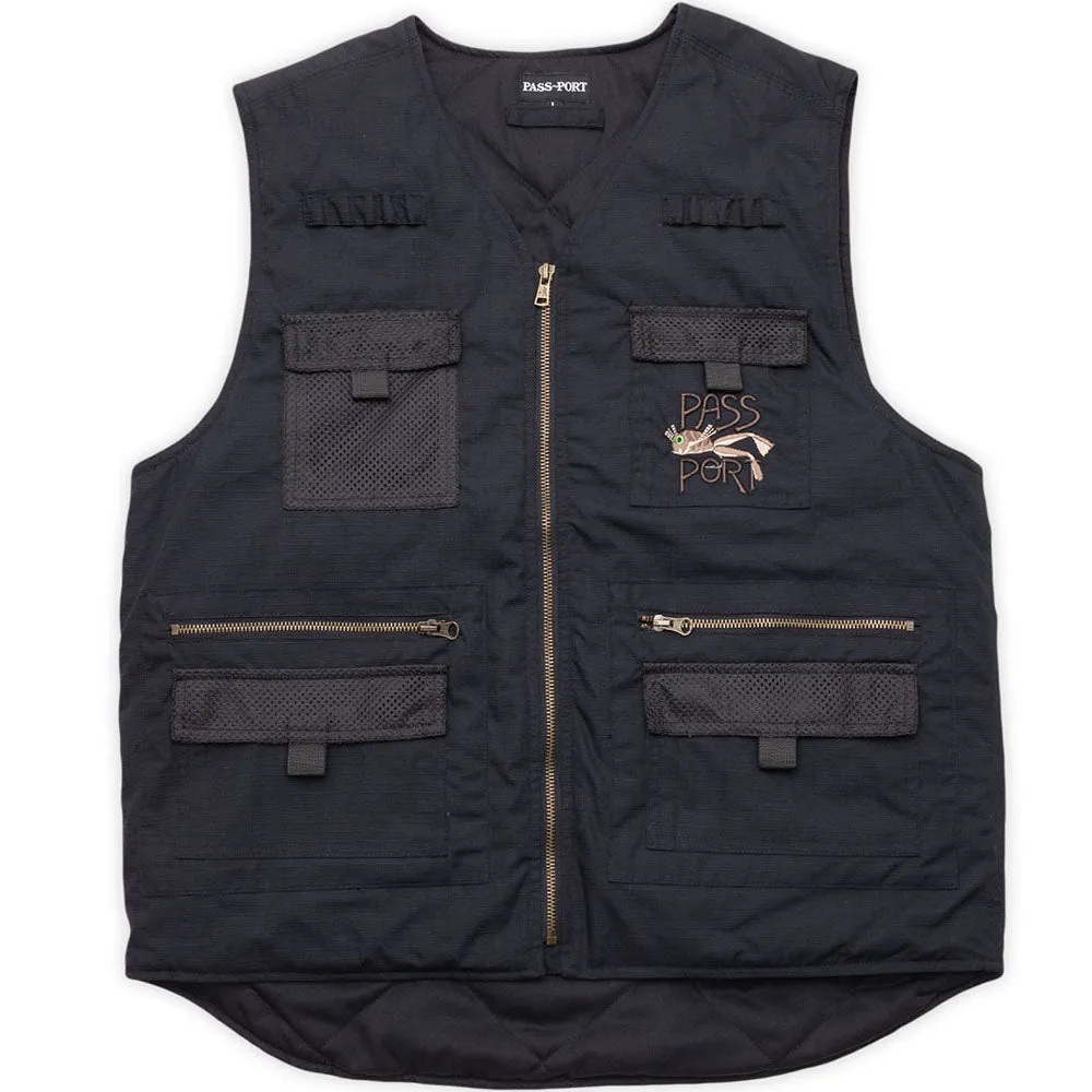 Pass~Port Frog Lure Ripstop Fishing Vest Black