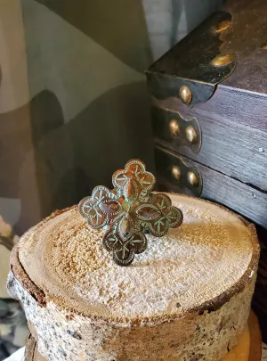 Patina Cross Ring