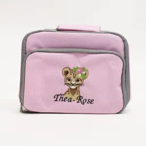 Personalised Floral Animal Embroidered Lunchbox - Various Animals