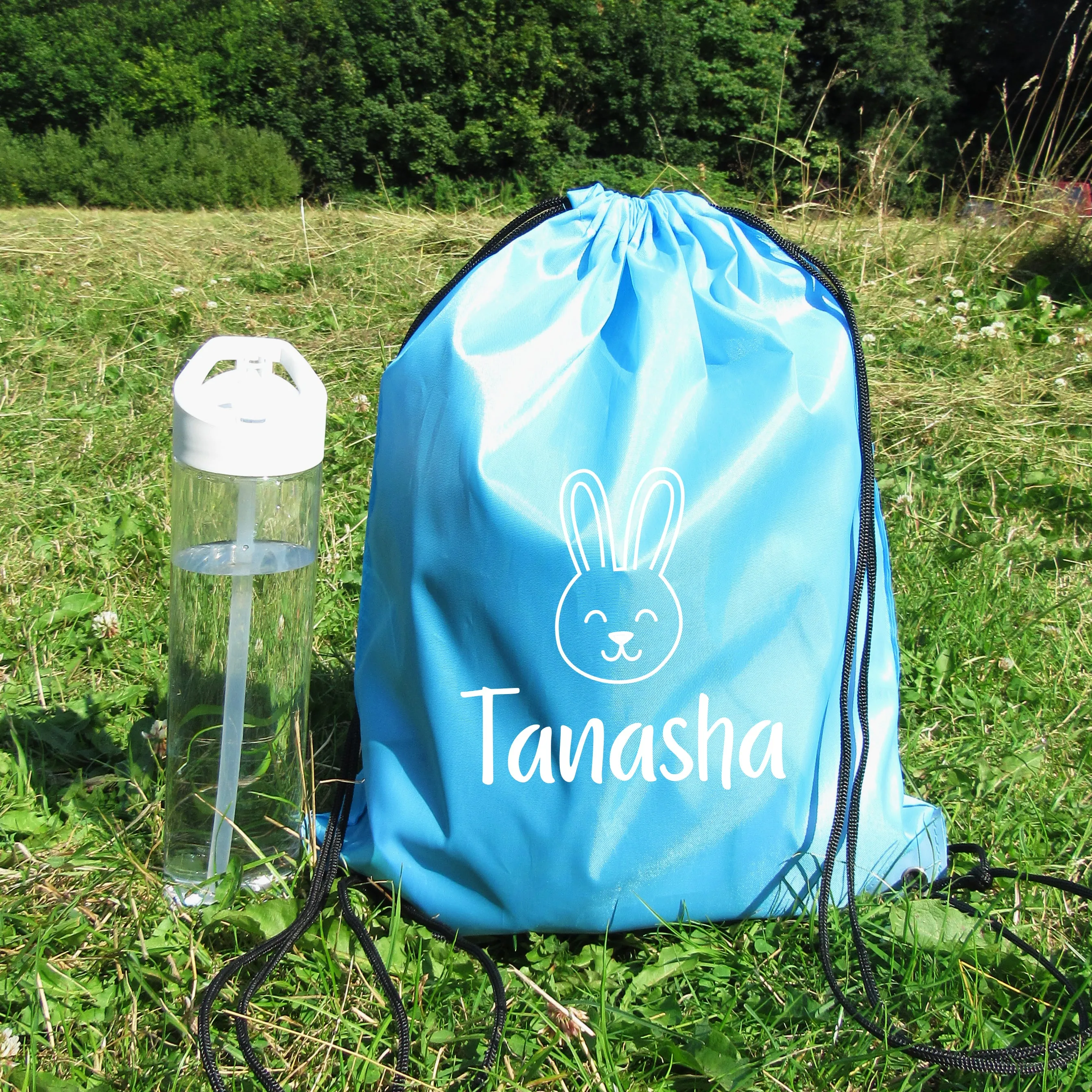 Personalised Kids Nylon Drawstring PE Bag - Various Designs