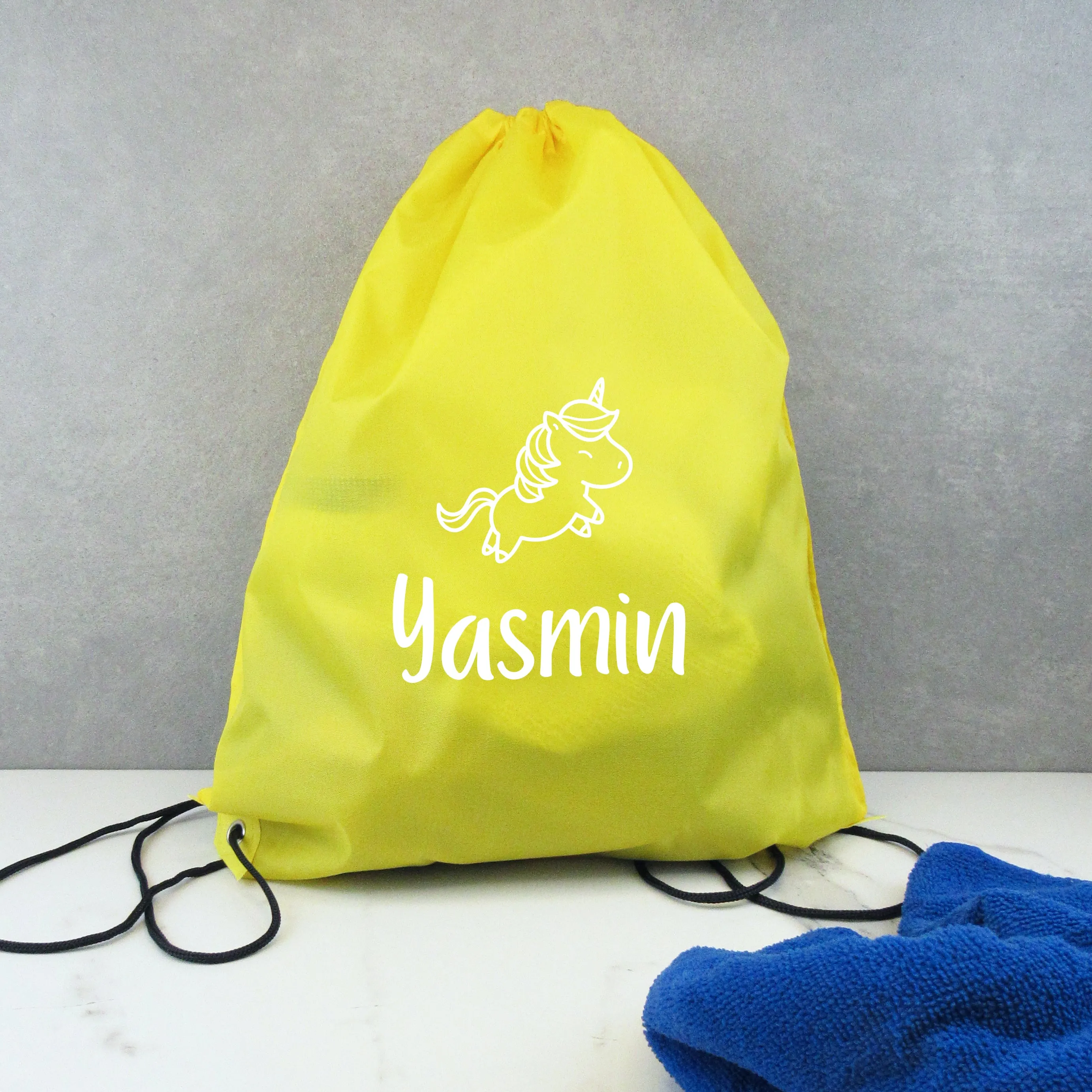Personalised Kids Nylon Drawstring PE Bag - Various Designs